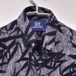 پیراهن مردانه آستین کوتاه هاوایی نخی طرح هندسی مدل LW - تصویر 7