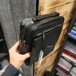 کیف دوشی اسپرت مردانه چرم مصنوعی طرح دیوید جونز مشکی و عسلی و قهوهای - تصویر 4