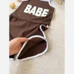رمپر دخترانه پنبه کبریتی مدل BABE در 4 رنگ سایز 2 تا 9 سال - تصویر 7