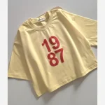 کراپ دخترانه باکسی طرح 1987 جنس نخ پنبه سایز 50 تا 70 - تصویر 5
