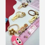 پک 4 عددی اکسسوری مو دخترانه شامل 2 عدد کش مو و 2 عدد گیره انبری وارداتی - تصویر 5