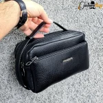 کیف دستی مردانه چرم صنعتی ضد خش دو خانه مدل شوزبگ - تصویر 7