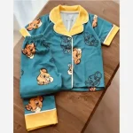 ست راحتی دکمه دار پنبه ای مادر و کودک طرح دار چهار فصل - تصویر 9