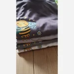 ست تیشرت و شلوارک دخترانه طرح زنبوری جنس پنبه لاکرا - تصویر 9