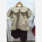 شومیز دامن لینن دخترانه دو تکه سایز 2 تا 12 سال - تصویر 10