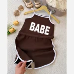 رمپر دخترانه پنبه کبریتی مدل BABE در 4 رنگ سایز 2 تا 9 سال - تصویر 5