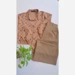 ست شومیز گرهای و شلوار کتان دخترانه مدل آیدا