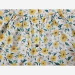 سارافون دخترانه کبریتی طرح گل آفتابگردان سایز 4 تا 6 سال - تصویر 2