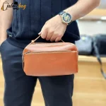 کیف دستی مردانه چرم صنعتی ضد خش دو خانه مدل شوزبگ - تصویر 3