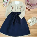 سه تکه گلدوزی دخترانه مجلسی تاپ و کت و دامن سایز 1 تا 3 - تصویر 6