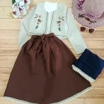 سه تکه گلدوزی دخترانه مجلسی تاپ و کت و دامن سایز 1 تا 3 - تصویر 7