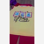 ست بلوز پنبه یک رو و شلوار لینن دخترانه طرح عروسکی - تصویر 11