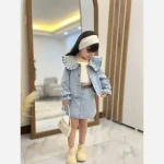ست چهار تیکه مازراتی دخترانه مدل الماس شامل بلوز تاپ و دامن - تصویر 4