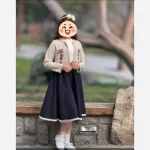 سه تکه گلدوزی دخترانه مجلسی تاپ و کت و دامن سایز 1 تا 3 - تصویر 3